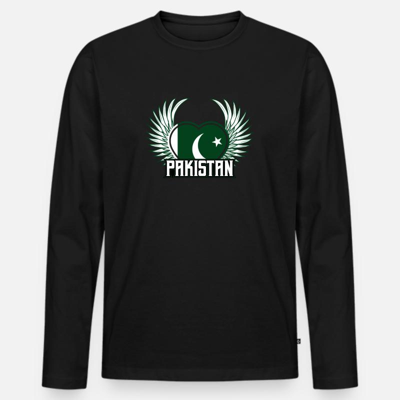Pakistan - Männer Premium Bio Langarmshirt - Schwarz