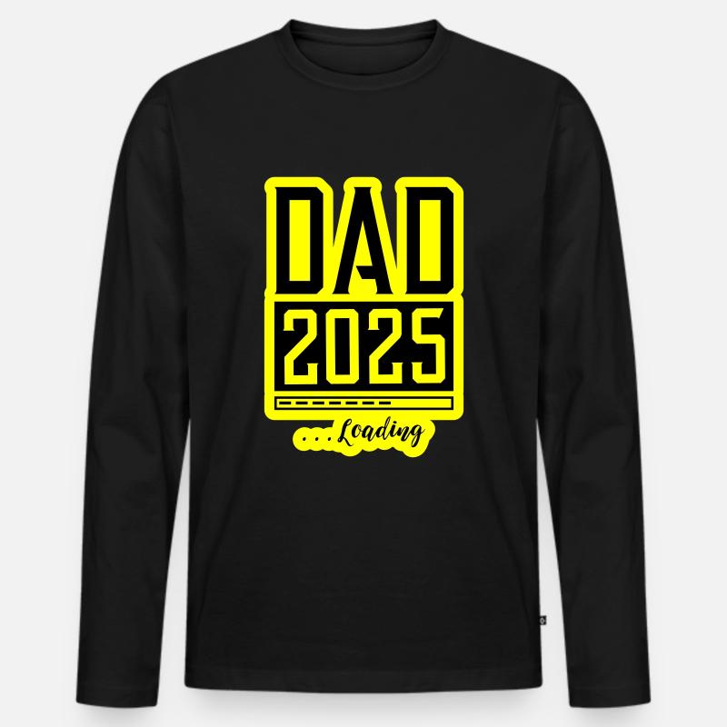 Dad 2025 Loading Papa - Männer Premium Bio Langarmshirt - Schwarz