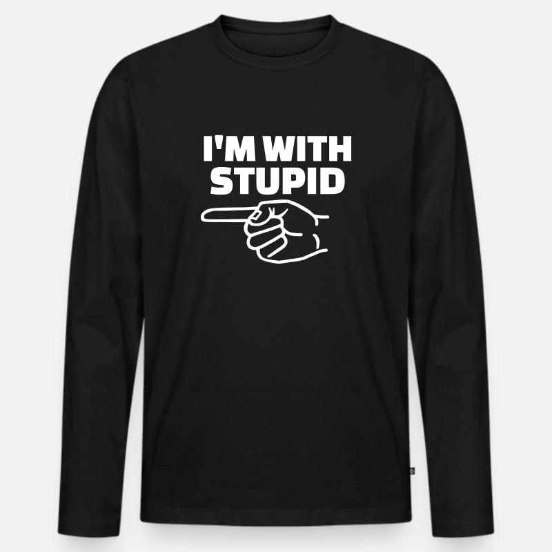 Stupid - Männer Premium Bio Langarmshirt - Schwarz
