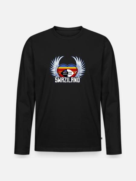 Swasiland - Männer Premium Bio Langarmshirt - Schwarz