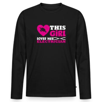 elektriker girl- Elektriker Tshirt - T-shirt manches longues Premium bio Homme - noir - Devant - Nico (187cm)