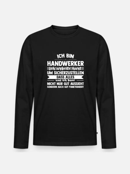 Handwerker Beruf Werkzeug Geschenk - Männer Premium Bio Langarmshirt - Schwarz