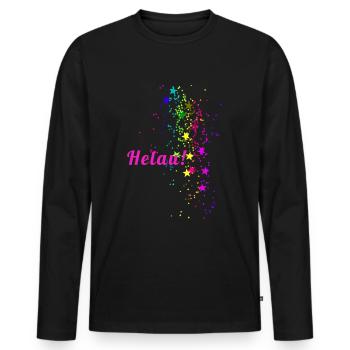 Helau, Confettis, Carnaval, Étoiles - T-shirt manches longues Premium bio Homme - noir - Devant - Nico (187cm)