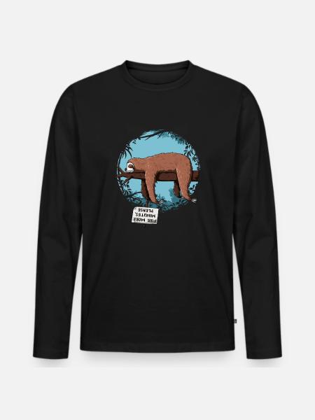 Paresseux - T-shirt manches longues Premium bio Homme - noir