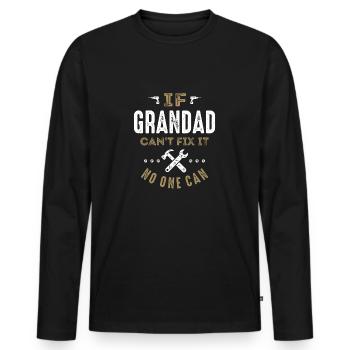 Grandad Can Fix It - Men's Premium Organic Long Sleeve Shirt - black - Front - Nico (187cm)