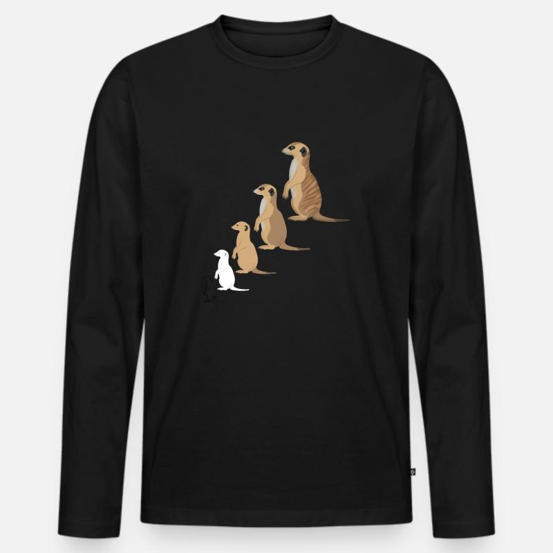 w_Erdmännchen - Männer Premium Bio Langarmshirt - Schwarz