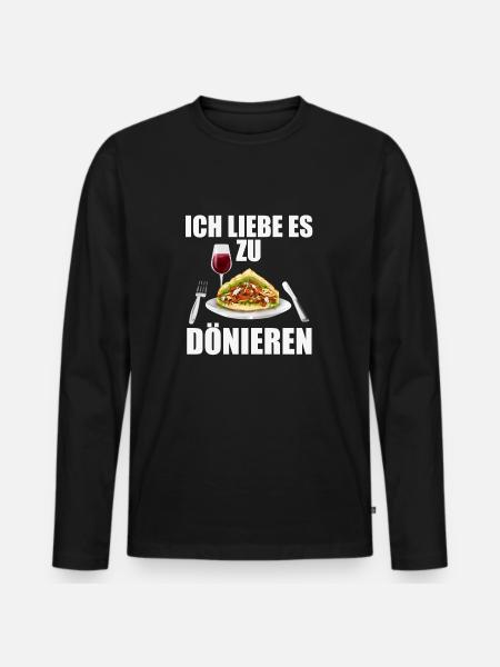 Dönieren - Männer Premium Bio Langarmshirt - Schwarz