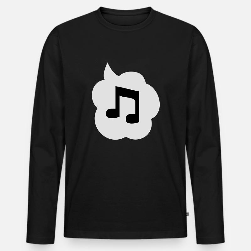Musik Sprechen - Männer Premium Bio Langarmshirt - Schwarz