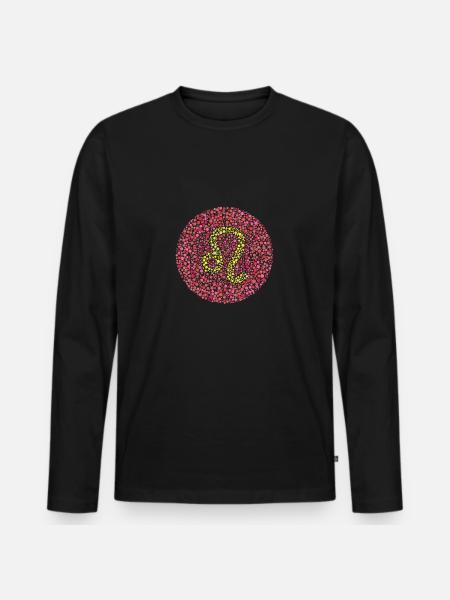 Leo Eye Test Zodiac Symbol - Men's Premium Organic Long Sleeve Shirt - black