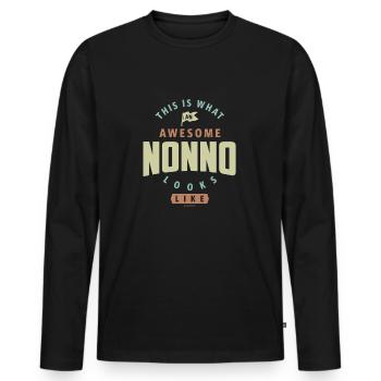 Nonno génial - T-shirt manches longues Premium bio Homme - noir - Devant - Nico (187cm)