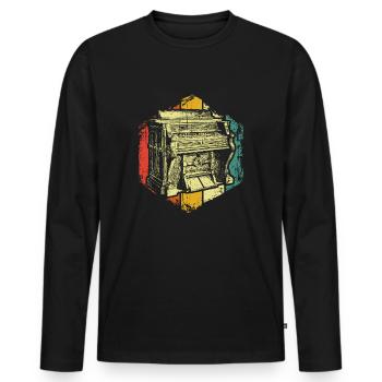 Organ Organ Music - Men's Premium Organic Long Sleeve Shirt - black - Front - Nico (187cm)