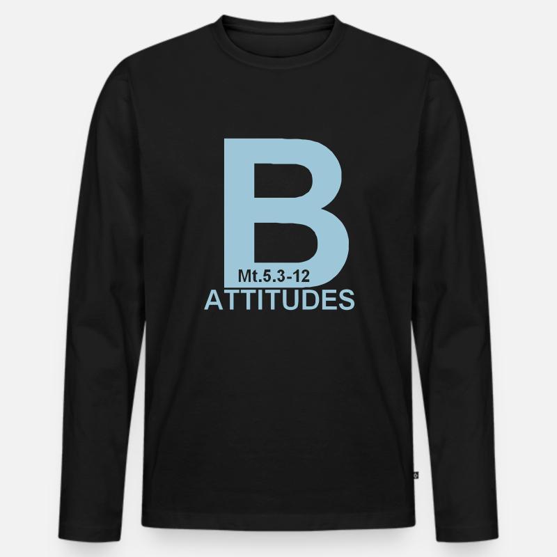 Seligpreisungen - Männer Premium Bio Langarmshirt - Schwarz