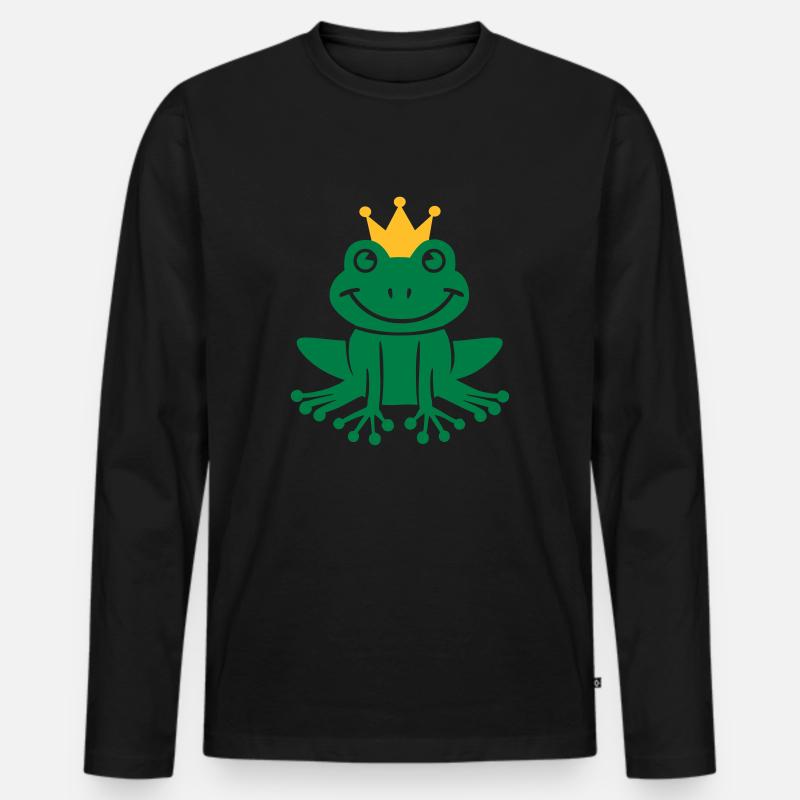 Frosch - Männer Premium Bio Langarmshirt - Schwarz