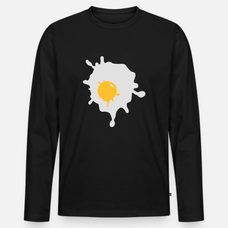 Ein Spiegelei - V2 - Männer Premium Bio Langarmshirt - Schwarz