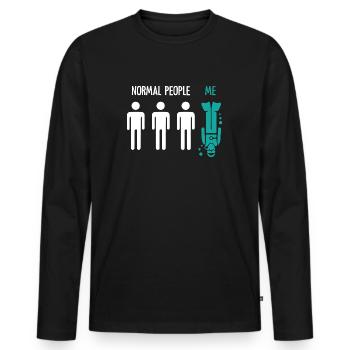 Normal People Me Scuba Diving T Shirt - T-shirt manches longues Premium bio Homme - noir - Devant - Nico (187cm)