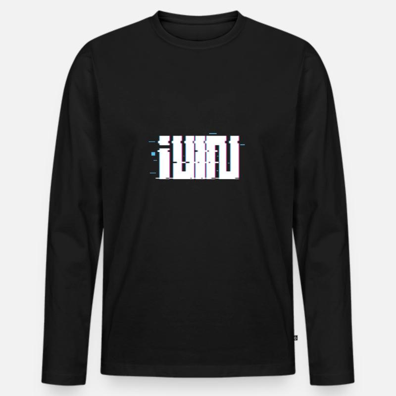 Gidle Logo Glitch - Männer Premium Bio Langarmshirt - Schwarz