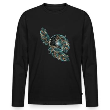 Traumfänger - Männer Premium Bio Langarmshirt - Schwarz - Vorne - Nico (187cm)