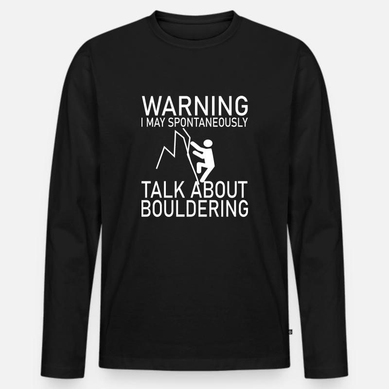 Bouldern Klettern Climbing - Männer Premium Bio Langarmshirt - Schwarz