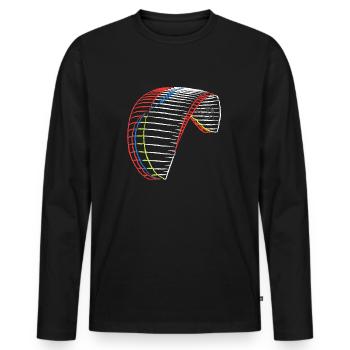 Susi 3Airdesign Paraglider - Männer Premium Bio Langarmshirt - Schwarz - Vorne - Nico (187cm)