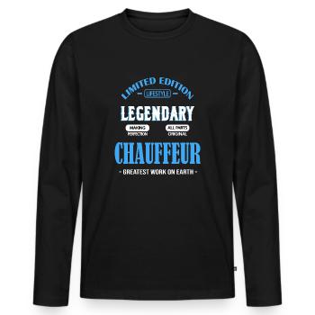 FAHRER - Männer Premium Bio Langarmshirt - Schwarz - Vorne - Nico (187cm)