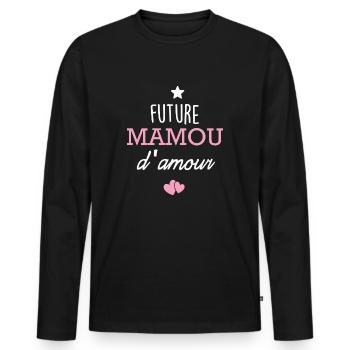 future mamou d amour - T-shirt manches longues Premium bio Homme - noir - Devant - Nico (187cm)