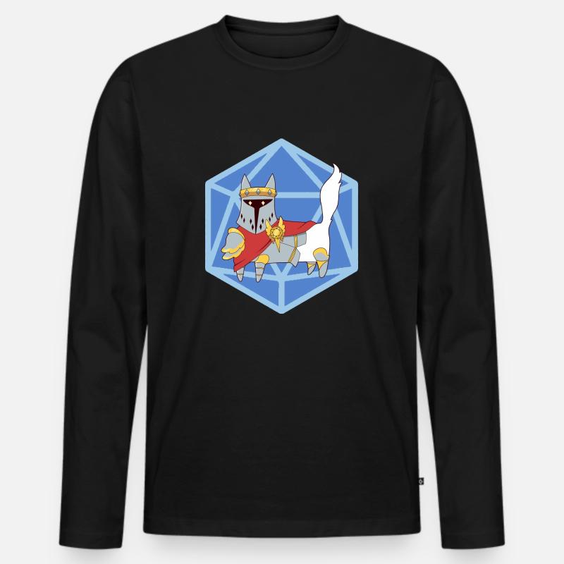Paladin Miau - Männer Premium Bio Langarmshirt - Schwarz