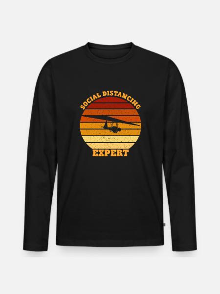 Social distancing Expert Hang Gliding - Men's Premium Organic Long Sleeve Shirt - black