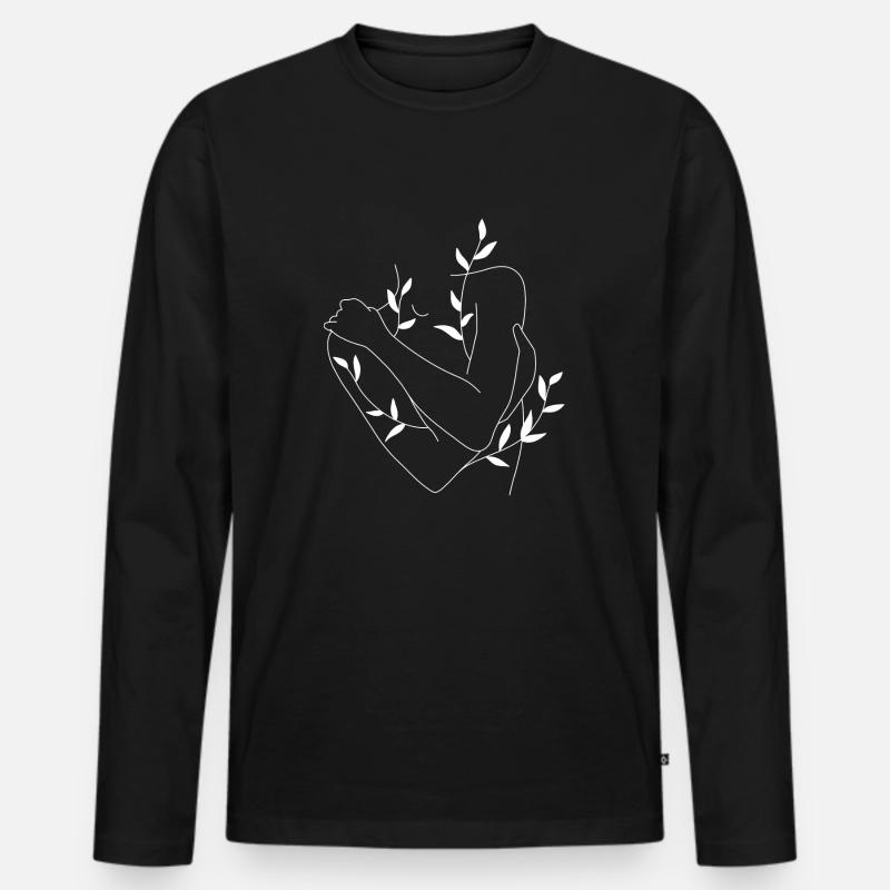 Wachsender Körper - Männer Premium Bio Langarmshirt - Schwarz