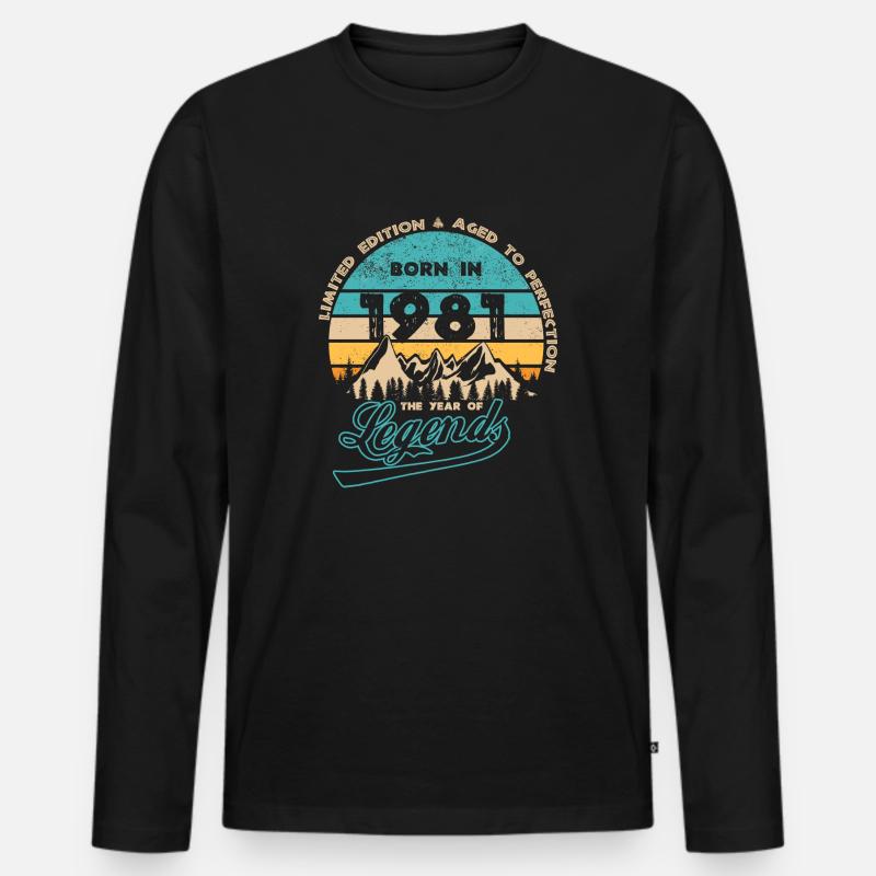 Legenden 1981 - Männer Premium Bio Langarmshirt - Schwarz