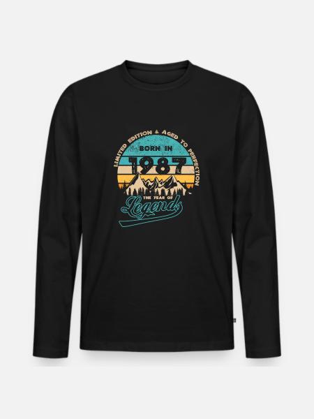 Legends 1987 - Men's Premium Organic Long Sleeve Shirt - black