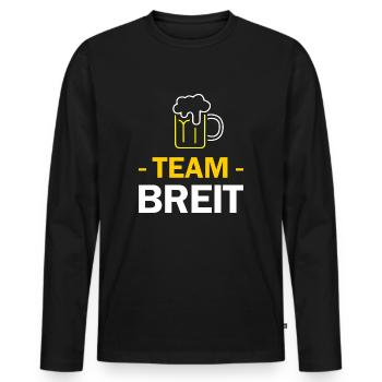Team Breit - Männer Premium Bio Langarmshirt - Schwarz - Vorne - Nico (187cm)