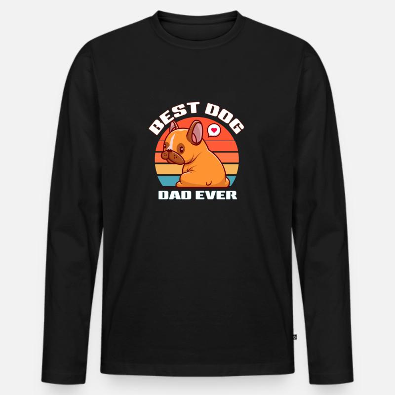 Papa Hund - Männer Premium Bio Langarmshirt - Schwarz