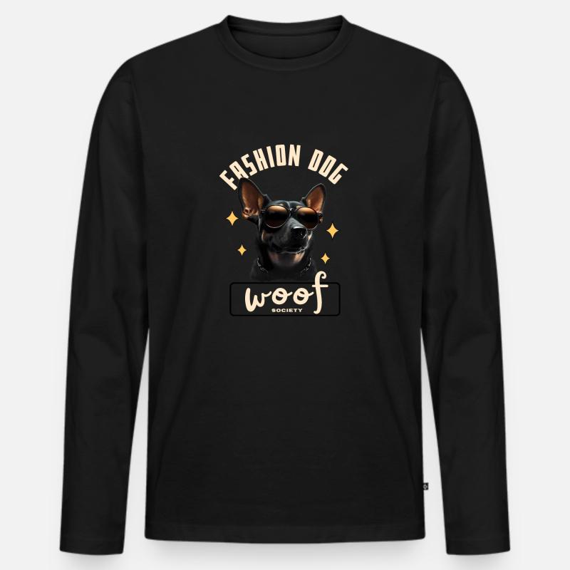 Mode Hund - Männer Premium Bio Langarmshirt - Schwarz