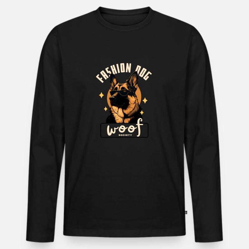 Mode Hund - Männer Premium Bio Langarmshirt - Schwarz