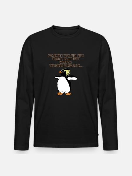 Dicke Schwalbe - Männer Premium Bio Langarmshirt - Schwarz