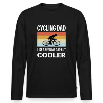 Papa cycliste - Comme un père ordinaire mais plus cool - T-shirt manches longues Premium bio Homme - noir - Devant - Nico (187cm)