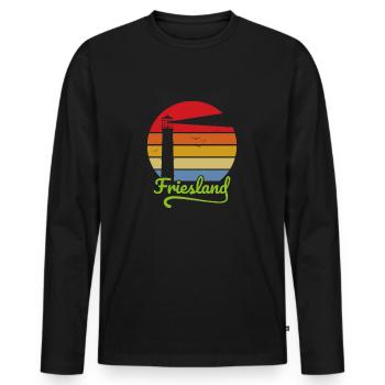 Friesland - Men's Premium Organic Long Sleeve Shirt - black - Front - Nico (187cm)