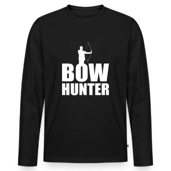 Archery Hunting Hunters Shooting Club - Men's Premium Organic Long Sleeve Shirt - black - Front - Nico (187cm)