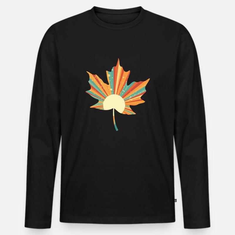 Retro-Bogen - Männer Premium Bio Langarmshirt - Schwarz