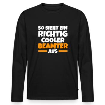 Beamter Beamte Staatsdiener Geschenk - Männer Premium Bio Langarmshirt - Schwarz - Vorne - Nico (187cm)