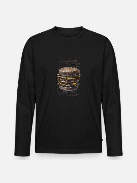 Hamburg sketch Leonardo da Vinci - Men's Premium Organic Long Sleeve Shirt - black