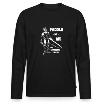 Canoepolo Skeleton - Kanupolo Skelett - Paddle - Männer Premium Bio Langarmshirt - Schwarz - Vorne - Nico (187cm)
