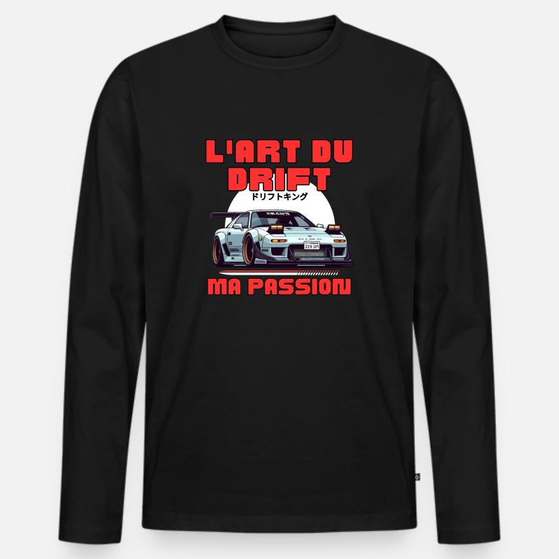 Die Kunst des Driftens - Männer Premium Bio Langarmshirt - Schwarz