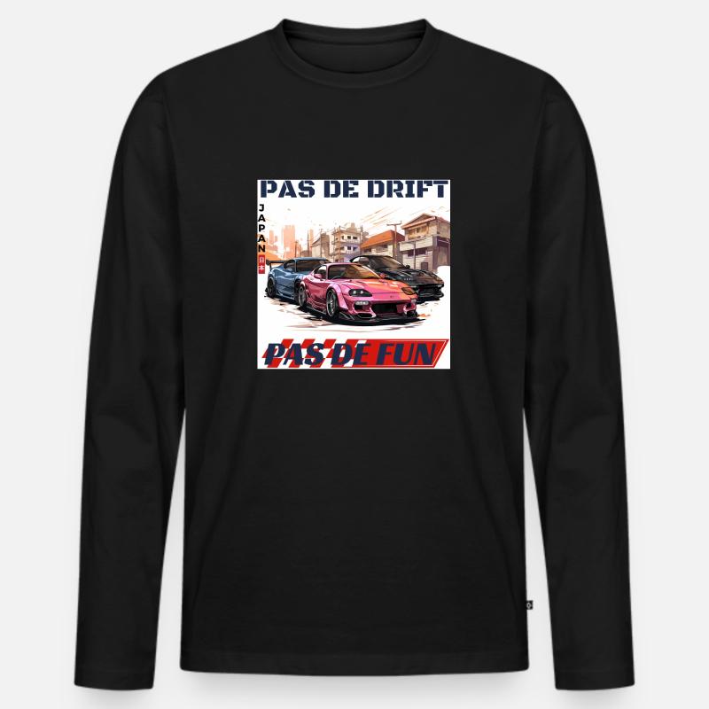 Pas de drift pas de fun - T-shirt manches longues Premium bio Homme - noir