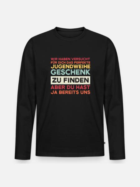 Jugendweihe Jugend Erwachsen Werden Geschenk - Männer Premium Bio Langarmshirt - Schwarz