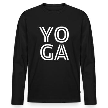 YOGA 2 - Men's Premium Organic Long Sleeve Shirt - black - Front - Nico (187cm)
