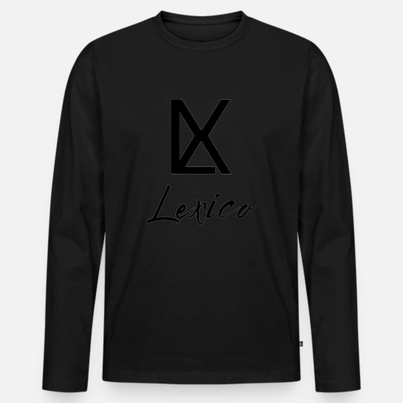 Lexico - Männer Premium Bio Langarmshirt - Schwarz