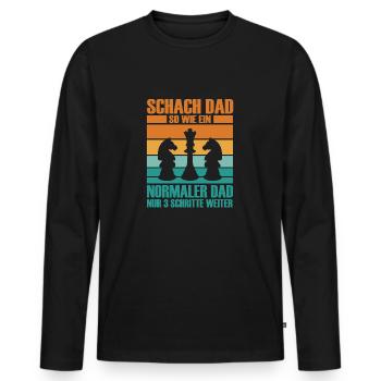 Schach Dad So wie ein normaler Dad nur drei Schrit - Männer Premium Bio Langarmshirt - Schwarz - Vorne - Nico (187cm)