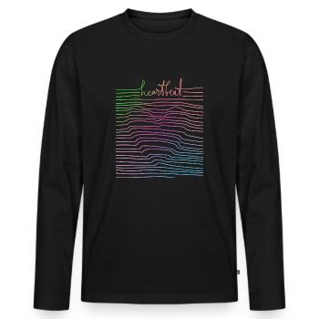 Heartbeat - Männer Premium Bio Langarmshirt - Schwarz - Vorne - Nico (187cm)