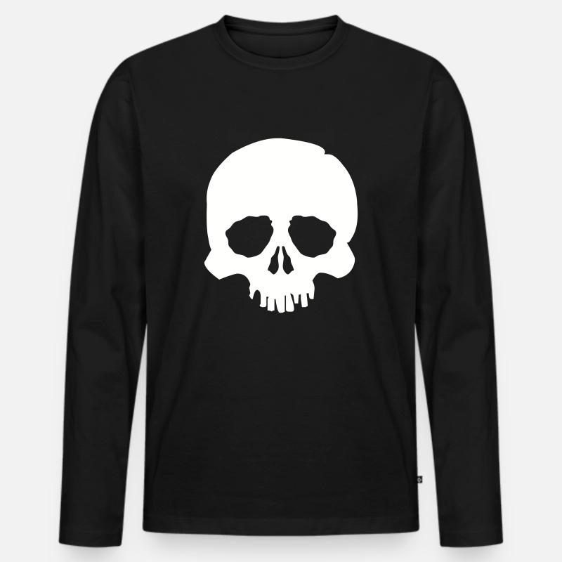 skull - Männer Premium Bio Langarmshirt - Schwarz